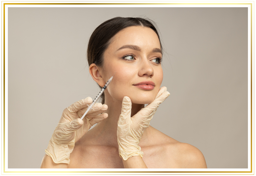 a woman getting botox injection