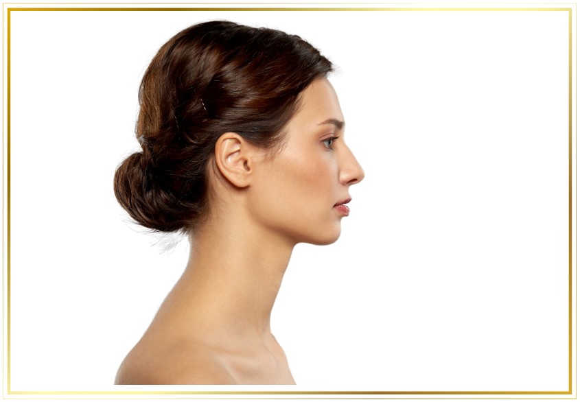 profile of a woman with a side view